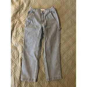 Guess high waist light wash carpenter pants denim jeans vintage style 27